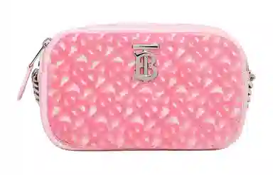 Burberry Lola Camera Bag TB Logo Matte Chain Pink
