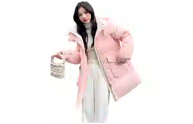 鸭鸭 纯色连帽保暖加厚中长款休闲羽绒服 女款