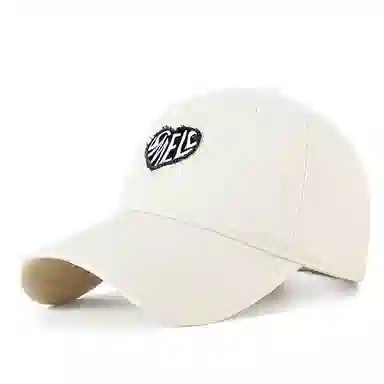 白卷 夏季户外遮阳软顶爱心贴布字母 棉 棒球帽 男女同款情侣款