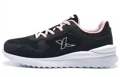 特步 舒适 耐磨减震透气 低帮 运动休闲鞋 女款 黑