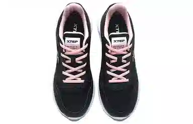 特步 舒适 耐磨减震透气 低帮 运动休闲鞋 女款 黑