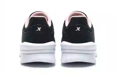 特步 舒适 耐磨减震透气 低帮 运动休闲鞋 女款 黑