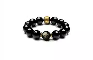 百利金 生肖守护神 国潮新中式民族风简约精致创意设计本命年菩萨转运珠手饰 黑曜石 玉石手串 男女同款情侣款