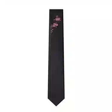 GIEVES CHARLES Floral Embroidered Silk Tie