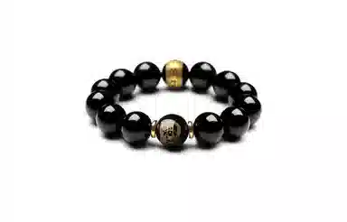 百利金 生肖守护神 国潮新中式民族风简约精致创意设计本命年菩萨转运珠手饰 黑曜石 玉石手串 男女同款情侣款