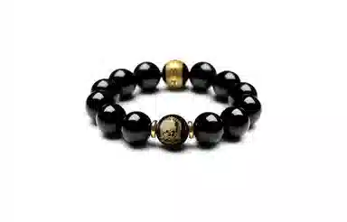 百利金 生肖守护神 国潮新中式民族风简约精致创意设计本命年菩萨转运珠手饰 黑曜石 玉石手串 男女同款情侣款