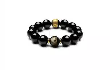 百利金 生肖守护神 国潮新中式民族风简约精致创意设计本命年菩萨转运珠手饰 黑曜石 玉石手串 男女同款情侣款