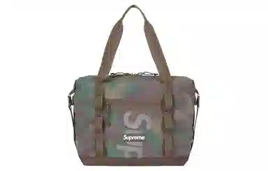 Supreme Logo Zip Nylon Tote Bag Woodland Camo