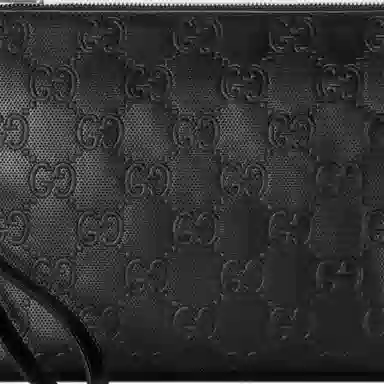 Gucci Leather Messenger Clutch Black