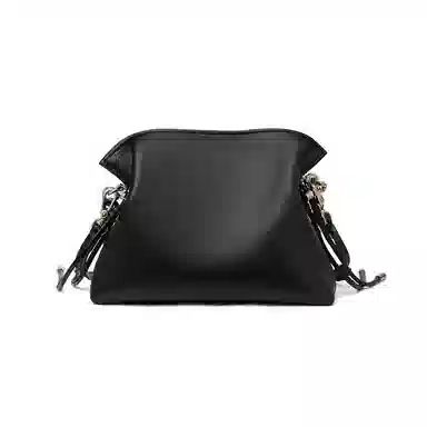 红蜻蜓 高级通勤百搭 二层牛皮 斜挎包 常规 女款 奶杏色/黑色