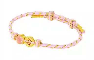 周大生 桃花设计 黄金 珐琅 手链 女款 金色