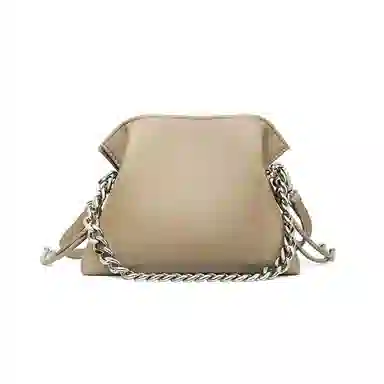 红蜻蜓 高级通勤百搭 二层牛皮 斜挎包 常规 女款 奶杏色/黑色