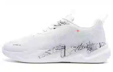 特步 闪电 运动舒适 耐磨透气轻便 低帮 生活休闲鞋 男款 白黑色