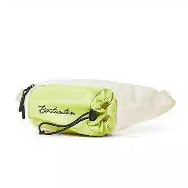 波斯丹顿 单肩包撞色斜挎包骑行挎包学生背包胸包腰包 小号 织物 男款 米白配绿