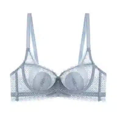 内在密码 性感法式蕾丝薄款二分之一半杯内衣女大胸显小文胸防下垂软钢圈法式显瘦兔耳杯夏