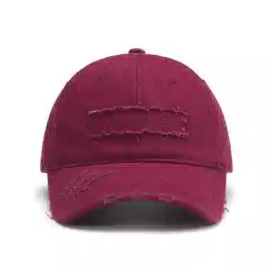 山一丸 字母贴布刺绣大头围弯檐透气 棉 鸭舌帽 男女同款情侣款