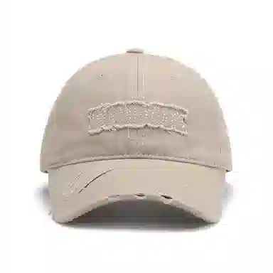 山一丸 字母贴布刺绣大头围弯檐透气 棉 鸭舌帽 男女同款情侣款