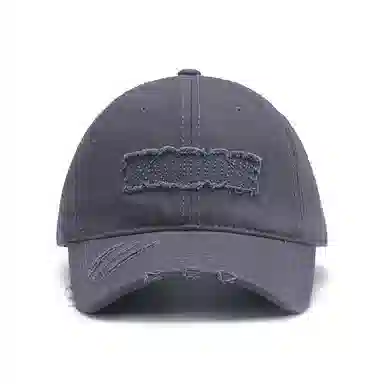 山一丸 字母贴布刺绣大头围弯檐透气 棉 鸭舌帽 男女同款情侣款