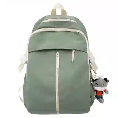 行途 韩版撞色双肩包女大容量尼龙简约学生书包时尚潮流百搭背包男 多色