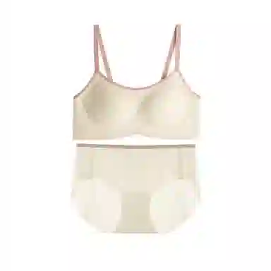 内在密码 撞色多巴胺无痕内衣女粉色固定杯垫收副乳防下垂小胸聚拢显大胸罩套装