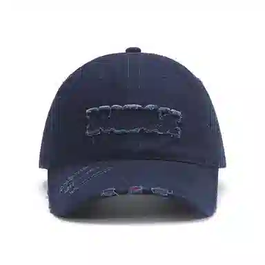 山一丸 字母贴布刺绣大头围弯檐透气 棉 鸭舌帽 男女同款情侣款