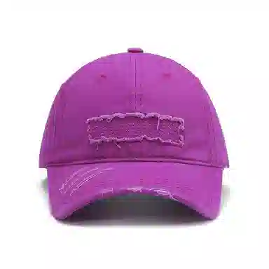 山一丸 字母贴布刺绣大头围弯檐透气 棉 鸭舌帽 男女同款情侣款