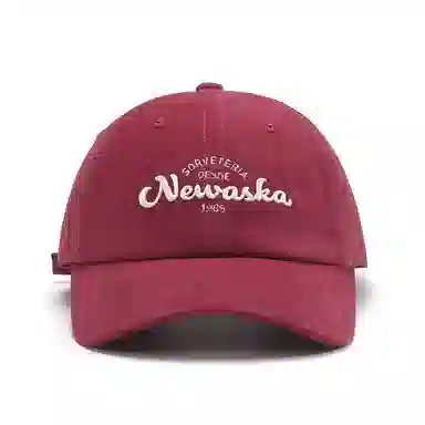 山一丸 磨毛黑色大头围字母立体刺绣棒球帽软顶弯檐防晒 棉 鸭舌帽 男女同款情侣款