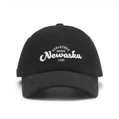 山一丸 磨毛黑色大头围字母立体刺绣棒球帽软顶弯檐防晒 棉 鸭舌帽 男女同款情侣款