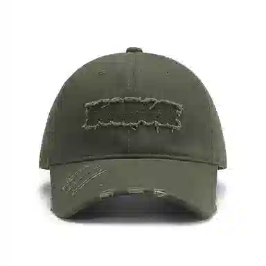 山一丸 字母贴布刺绣大头围弯檐透气 棉 鸭舌帽 男女同款情侣款