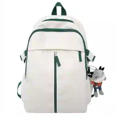 行途 韩版撞色双肩包女大容量尼龙简约学生书包时尚潮流百搭背包男 多色