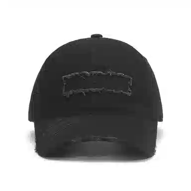 山一丸 字母贴布刺绣大头围弯檐透气 棉 鸭舌帽 男女同款情侣款