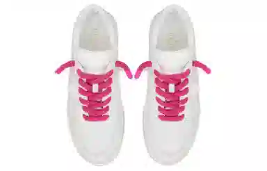 Valentino Leather Low Top Sneakers White Pink