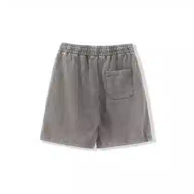 我是大卫 纯色基础百搭抽绳直筒休闲短裤 男女同款 深灰色