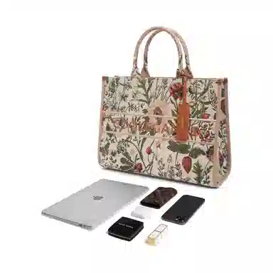 BELLE Floral Embroidered Tote