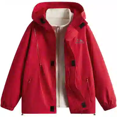 帕丁顿熊 复古高街废土机能风连帽三合一可拆卸内胆防风冲锋夹克外套 男女同款