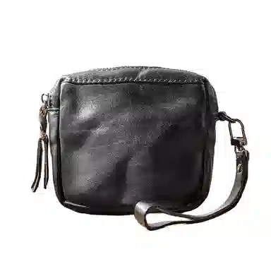 后步 复古简约个性多功能日常 头层牛皮 零钱包 常规 男女同款情侣款 黑色/棕色/咖啡色