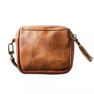 后步 复古简约个性多功能日常 头层牛皮 零钱包 常规 男女同款情侣款 黑色/棕色/咖啡色