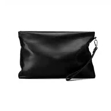 老人头 时尚简约大容量 头层牛皮 手拿包 常规 男款 黑色 手机夹包信封包