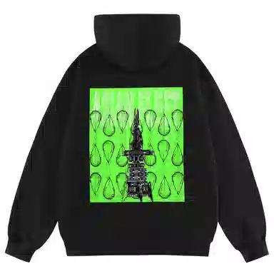 三体 美式百搭印花连帽卫衣 男女同款