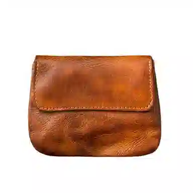 后步 小众不撞款简约复古多功能轻薄休闲日常个性 头层牛皮 零钱包 男女同款情侣款 多色