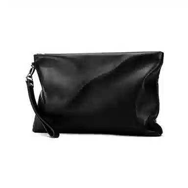 老人头 时尚简约大容量 头层牛皮 手拿包 常规 男款 黑色 手机夹包信封包