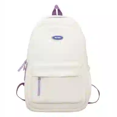 行途 大学生百搭日系高中生韩版中学生少年感 女款 尼龙 双肩包 黑色/蓝色/白色/紫色