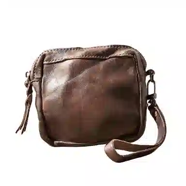 后步 复古简约个性多功能日常 头层牛皮 零钱包 常规 男女同款情侣款 黑色/棕色/咖啡色