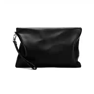 老人头 时尚简约大容量 头层牛皮 手拿包 常规 男款 黑色 手机夹包信封包