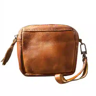 后步 复古简约个性多功能日常 头层牛皮 零钱包 常规 男女同款情侣款 黑色/棕色/咖啡色