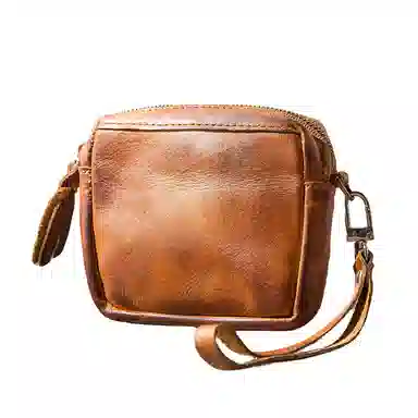 后步 复古简约个性多功能日常 头层牛皮 零钱包 常规 男女同款情侣款 黑色/棕色/咖啡色