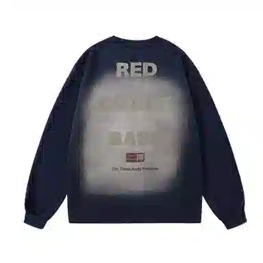 三体 复古字母印花宽松休闲渐变重磅卫衣 男女同款