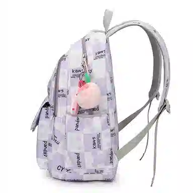 行途 书包初中生卡通印花大容量背包高中生大学生 双肩包 女款 尼龙布 多色