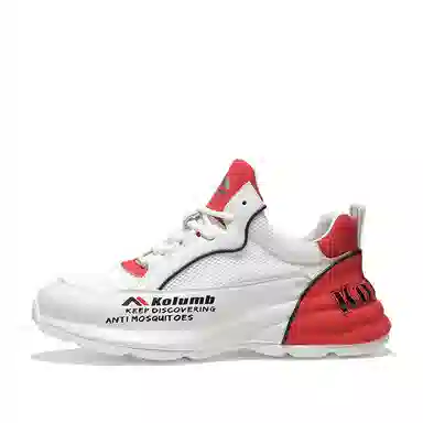 哥仑步 舒适轻便 减震耐磨透气 低帮 生活休闲鞋 男款 白红