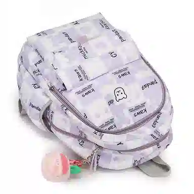 行途 书包初中生卡通印花大容量背包高中生大学生 双肩包 女款 尼龙布 多色